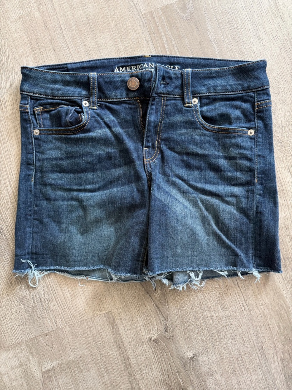 Super Stretch Dark Blue Denim Shorts